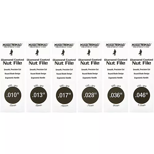 Music Nomad 6 pc. Electric Guitar Diamond Coated Nut File Set - Light Strings