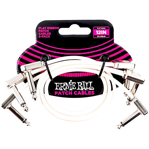 Ernie Ball Flat Ribbon 3-Pack Patch Cables 6 in. Red