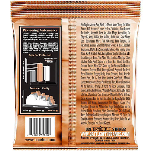 Ernie Ball 2550 Everlast Phosphor Extra Light Acoustic Guitar Strings