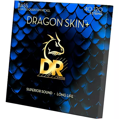 DR Strings Dragon Skin+ Coated Accurate Core Technology 5-String Quantum Nickel Bass Strings 45 - 125