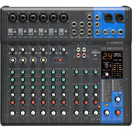 Yamaha MG12XUK Mixer with Behringer Eurolive BW Speakers 12
