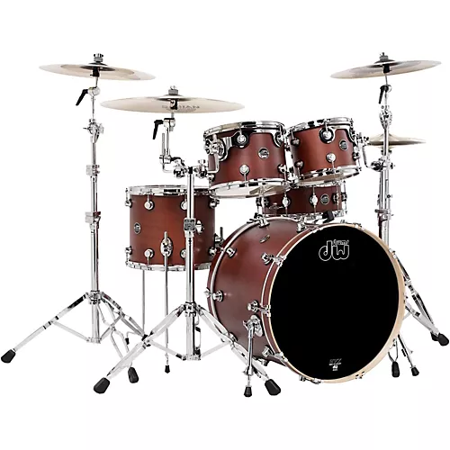 DW Performance Series 5-Piece Shell Pack Ebony Stain Lacquer with Chrome Hardware
