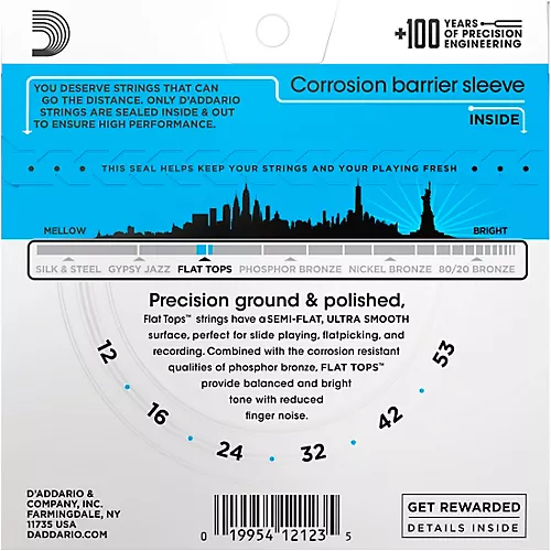 D'Addario EFT16 Flat Top PB Light Acoustic Guitar Strings