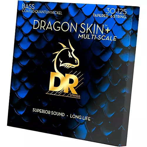 DR Strings Dragon Skin+ Coated Accurate Core Technology 6-String Multi-Scale Quantum Nickel Bass Strings 30 - 125