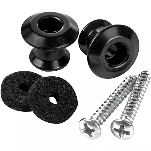 Dunlop STRAPLOK DUAL DESIGN STRAP BUTTON SET - NICKEL - 2/SET Black