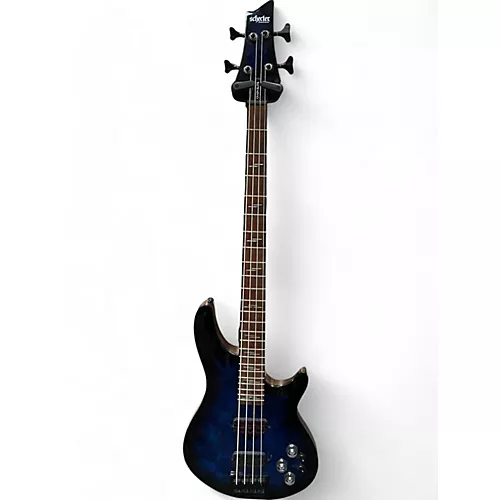 Used Schecter Guitar Research OMEN ELITE 4 SEE THRU BLUE Electric Bass Guitar SEE THRU BLUE