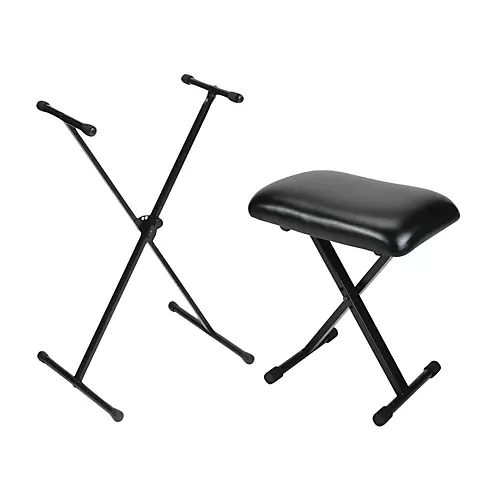 Musician's Gear Padded Keyboard Bench With Single-Braced Stand Combo