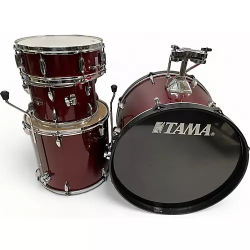 Used TAMA 4 piece Imperialstar WINE RED SPARKLE Drum Kit WINE RED SPARKLE