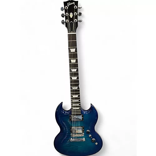 Used 2009 Gibson SG CARVED TOP AAA Ocean Blue Burst Solid Body Electric Guitar Ocean Blue Burst