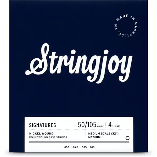 Stringjoy Signatures 4 String Medium Scale Nickel Wound Bass Guitar Strings 45 - 100