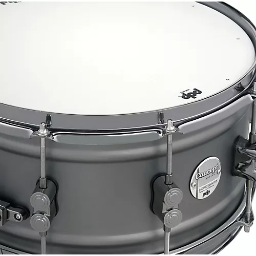 PDP by DW Concept Series Gun Metal Over Steel Snare Drum With Black Nickel Hardware 14 x 6.5 in.