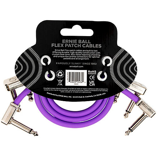 Ernie Ball Flex Patch Cable - 3 Pack 3 in. Purple