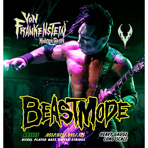 Von Frankenstein Monster Gear BeastMode Nickel Plated Bass Strings Medium (50-105)