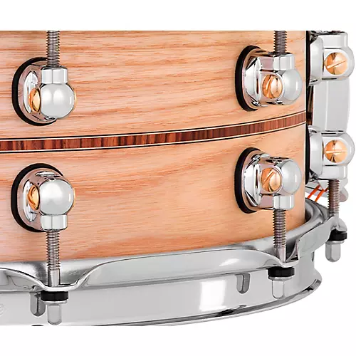 Pearl Music City Custom Solid Shell Snare Ash with Boxwood-Rose Inlay 14 x 5 in.
