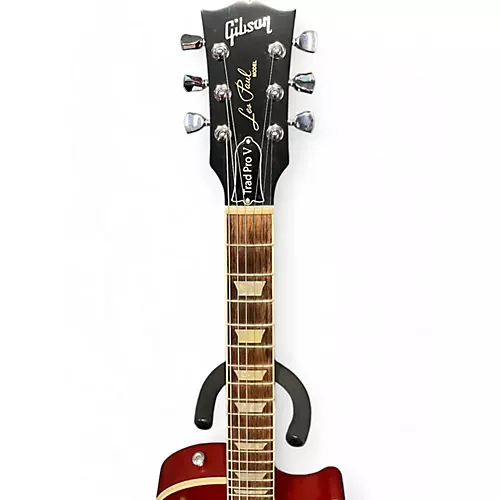Used Gibson Les Paul Traditional Pro V Satin Cherry Solid Body Electric Guitar Satin Cherry