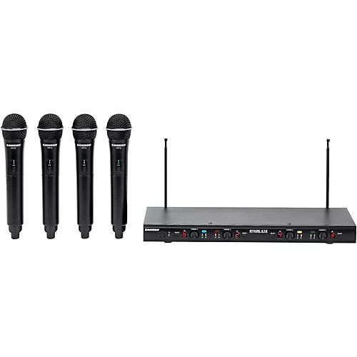 Open-Box Samson Stage 412 Quad Vocal VHF Frequency Agile Wireless System (VHF12-Q6 x 4/SR412) With 4 Q6 Dynamic Mics VHF 173MHz-198MHz Condition 1 - Mint