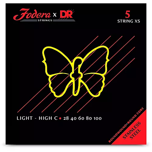 Fodera Guitars Stainless Steel Extra Short Scale 5 String Bass Set 28 - 100