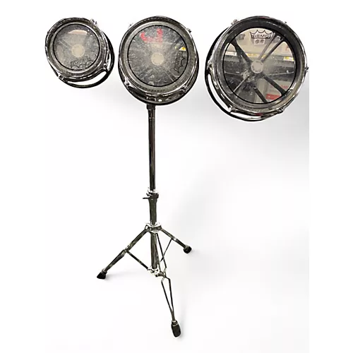 Used Remo Multiple Rototom Black and Silver Roto Toms Black and Silver 140