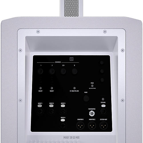 LD Systems LD Systems MAUI 28 G3 MIX W Portable Cardioid Column PA System With Digital Mixer, White