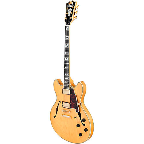 D'Angelico Deluxe DC Semi-Hollow Electric Guitar Satin Trans Wine