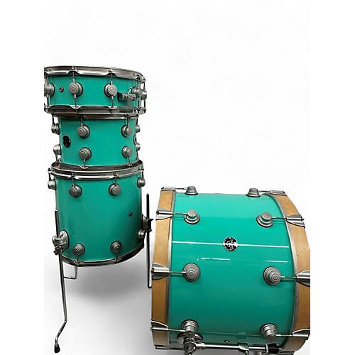 Used DW 4 Piece COLLECTORS SERIES SANTA MONICA Seafoam Green Drum Kit Seafoam Green