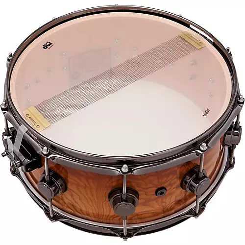 DW Collectors Series SSC Maple Exotic Snare Drum with Black Nickel Hardware 14 x 6 in. Burnt Toast Fade Over Tamo Ash