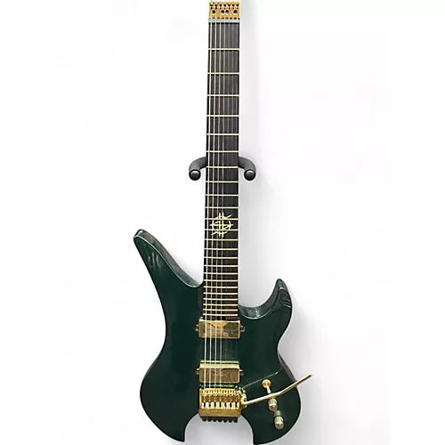 Used Schecter Guitar Research SYNYSTER GATES CUSTOM 7 HEADLESS TR OAK GREEN METALLIC Solid Body Electric Guitar OAK GREEN METALLIC