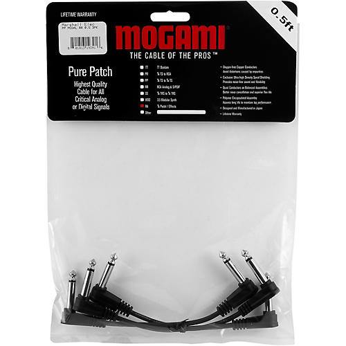 Mogami Pure Patch Pedal/Effects Cables 3-Pack 18 in.