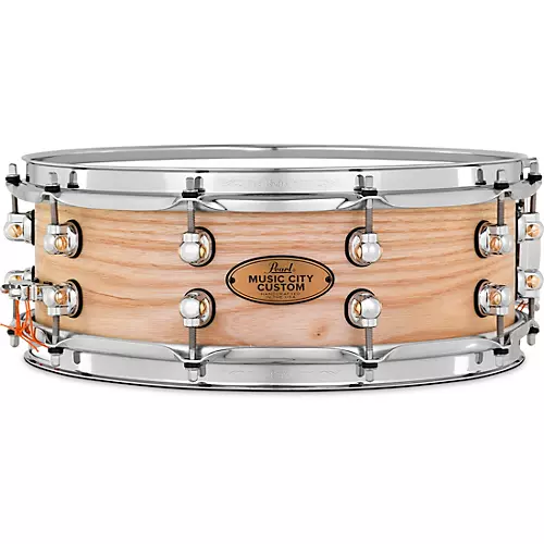 Pearl Music City Custom Solid Shell Snare Ash in Hand-Rubbed Natural Finish 14 x 5 in.