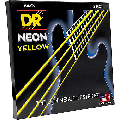 DR Strings NEON Hi-Def Yellow Bass SuperStrings Medium 4-String