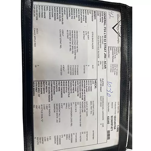 Used 2024 Fender CUSTOM SHOP LTD 63 STRATOCASTER JRN RED Solid Body Electric Guitar RED