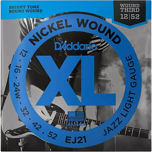 D'Addario EJ21 XL Nickel Jazz Light Electric Guitar Strings