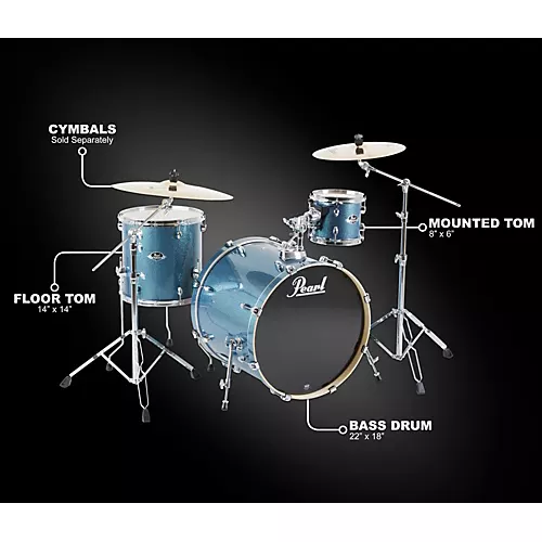 Pearl Export Double Bass Add-on Pack Black Cherry Glitter