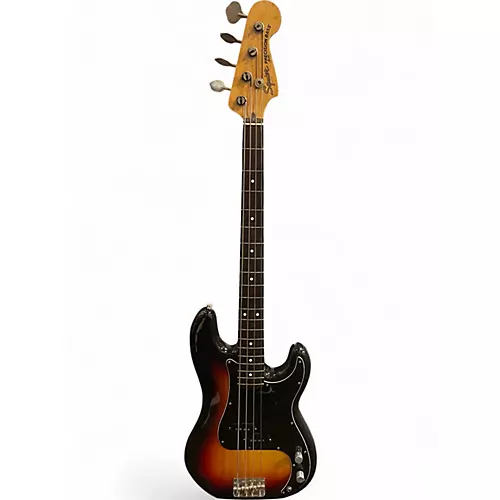 Vintage 1980s Squier PRECISION BASS MIJ 2 Color Sunburst Electric Bass Guitar 2 Color Sunburst