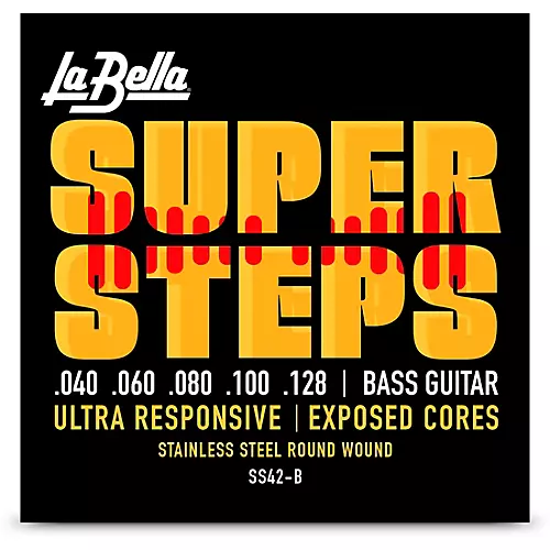 LaBella Super Steps Stainless Steel Exposed Cores 5-String Bass Strings Custom Light (40 - 128)