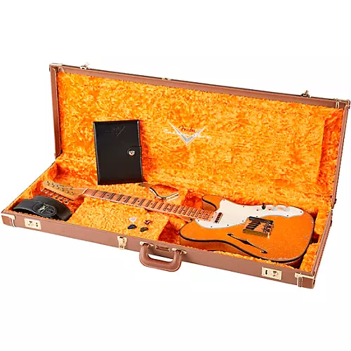 Fender Custom Shop '60s Custom Telecaster Thinline Relic Limited-Edition Electric Guitar Chartreuse Sparkle