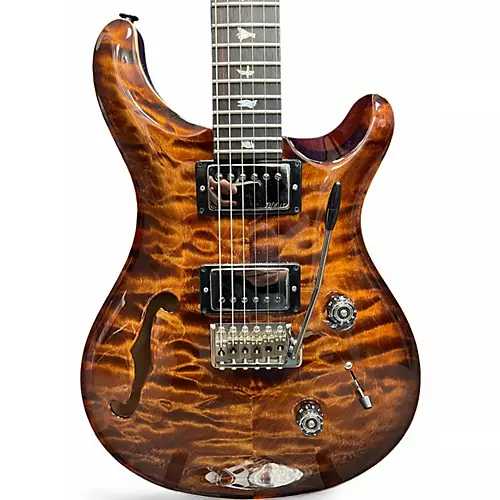 Used 2024 PRS Wood library Custom 24 Semi-Hollow 10 top copperhead burst Hollow Body Electric Guitar copperhead burst