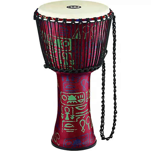 MEINL Rope Tuned Djembe with Synthetic Shell and Goat Skin Head 10 in. Pharaoh's Script