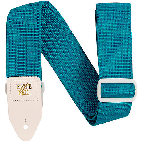 Ernie Ball Polypro White Leather Guitar Strap White