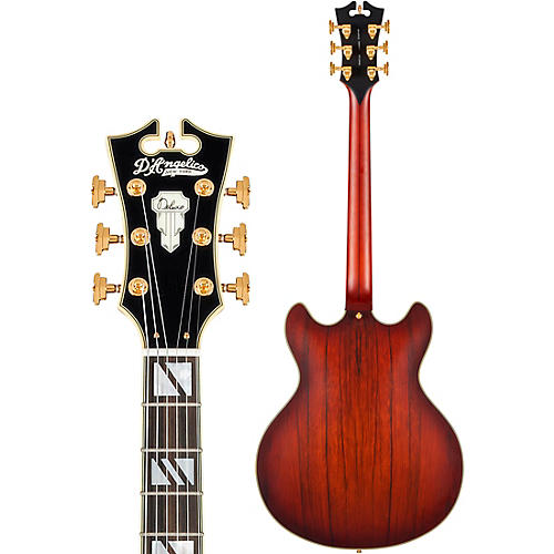 D'Angelico Deluxe DC Semi-Hollow Electric Guitar Satin Trans Wine