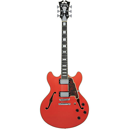 D'Angelico Premier DC Semi-Hollow Electric Guitar With Stopbar Tailpiece Black Flake