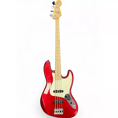 Used Squier Affinity Jazz Bass Chrome Red Metallic Electric Bass Guitar Chrome Red Metallic