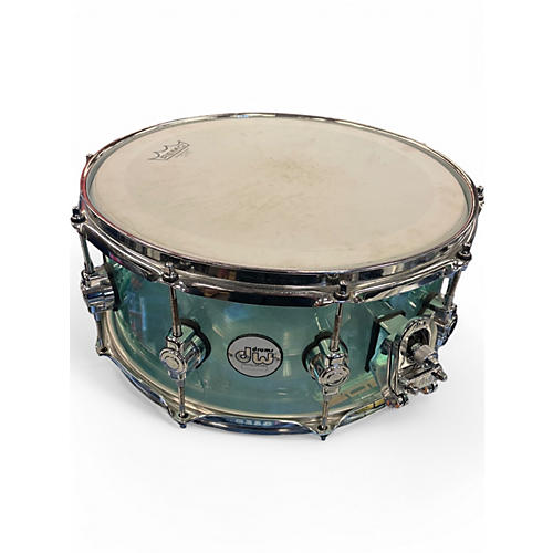 Used DW 14X6.5 Design Series Acrylic Snare SEA GLASS Drum SEA GLASS 213