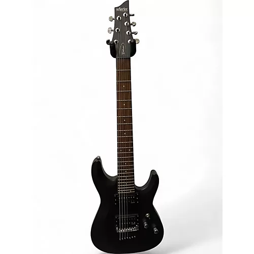 Used Schecter Guitar Research C7  Black Solid Body Electric Guitar Black