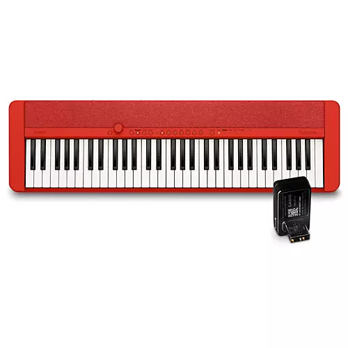 Casio Casiotone CT-S1 Portable Keyboard With WU-BT10 Bluetooth Adapter Red