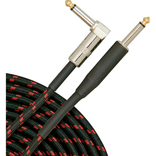 Musician's Gear Tweed Right Angle Instrument Cable 2-Pack 20 ft. Red