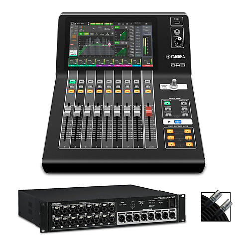 Yamaha DM3-D Ultracompact Digital Mixer With Tio1608-D2 Dante Stage Box and ProCon Shielded Cable