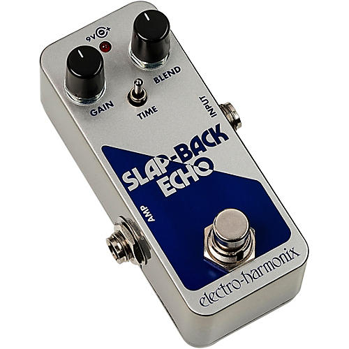 Electro-Harmonix SLAP-BACK ECHO Analog Delay Effects Pedal Silver and Blue