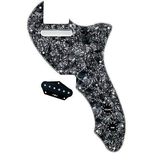 920D Custom 72 Thinline Tele Single Coil Loaded Pickguard With Texas Grit Pickups and Black Knobs Black Pearl