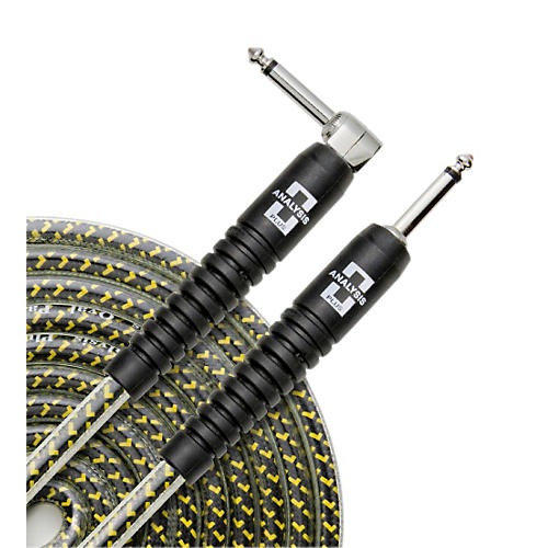 Analysis Plus Yellow Oval Instrument Cable With Overmold Plug & Straight-Angle Plug 20 ft.